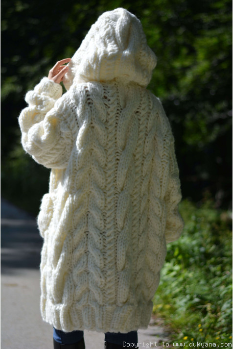 Hand Knitted Wool Hooded Jacket Cardigan - SD Rainbow